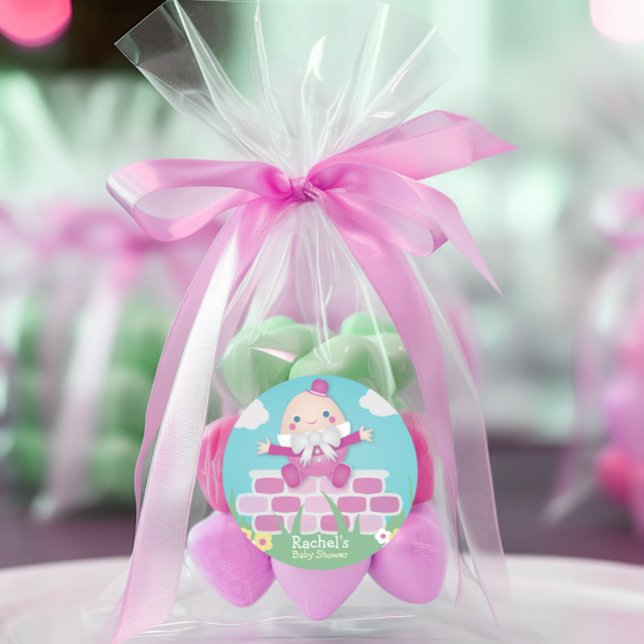 Pegatina Redonda Baby Shower humpty humpty rosado (Subido por el creador)