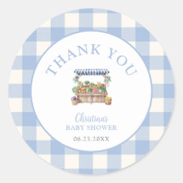 Pegatina Redonda Baby Shower local de Boy Grown