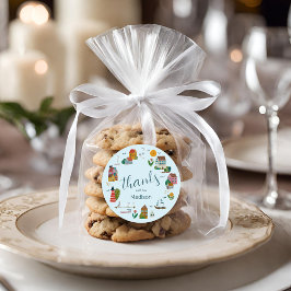 Pegatina Redonda Baby Shower Náutico de Blue Boy Village Coastal