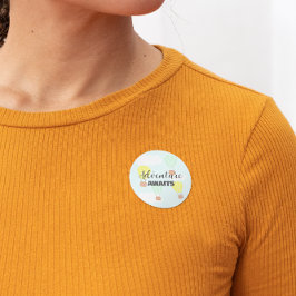 Pegatina Redonda Baby Shower neutro en globo de aire caliente