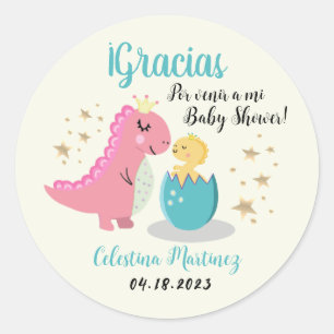 Pegatina Redonda Baby Shower/Pegatina Baby Shower en español