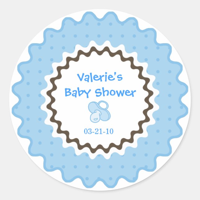 Pegatina Redonda Baby Shower Pegatina/Partido a favor (Anverso)