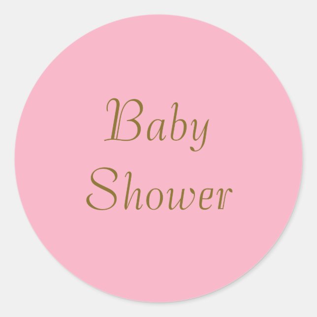 Pegatina Redonda Baby Shower. Pegatinas (Anverso)
