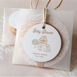 Pegatina Redonda Baby Shower personalizado de crecimiento casero