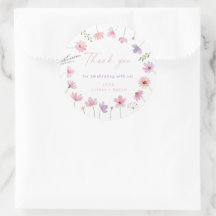 Baby Shower Pink Purple Wildflowers