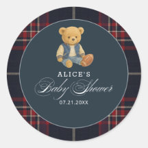 Baby Shower Preppy Bear Football