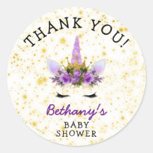 Baby Shower Purple Unicorn