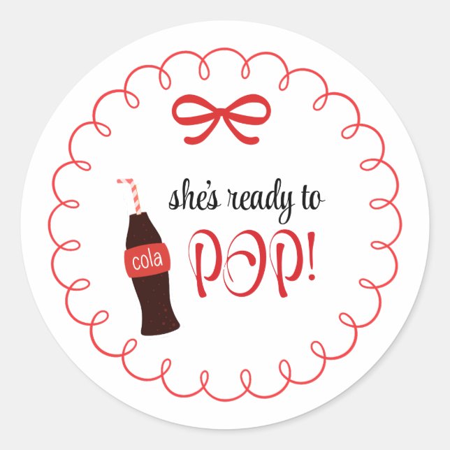Pegatina Redonda Baby Soda Ready to POP Round Sticker (Anverso)