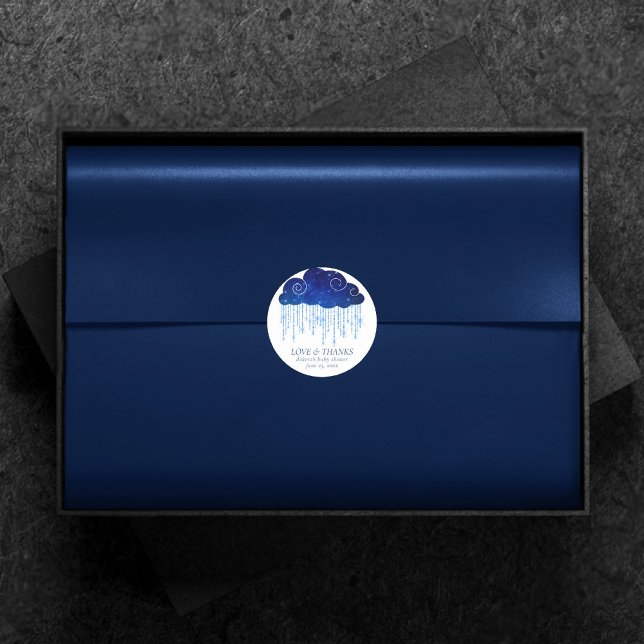 Pegatina Redonda Baby Sprinkle Classic | Guay Shower Gracias (Subido por el creador)