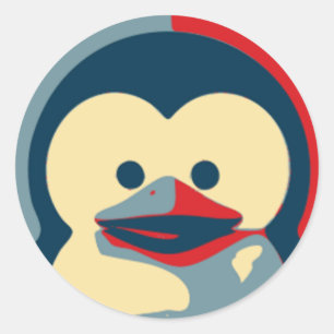 Pegatina Redonda Baby Tux Linux