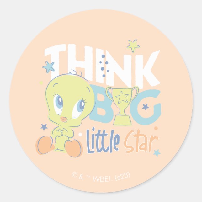 Pegatina Redonda Baby TWEETY™ - Think Big Little Star (Anverso)