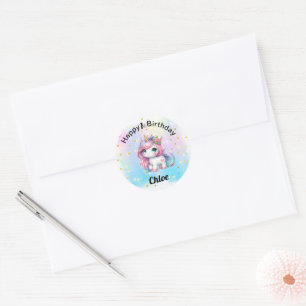 Pegatina Redonda Baby Unicorn stickers