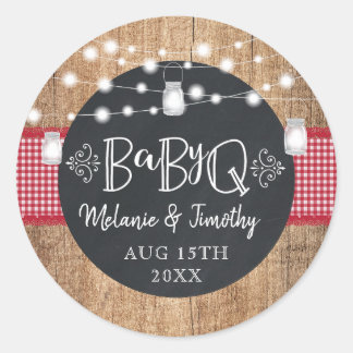 Pegatina Redonda BabyQ BBQ Baby Shower