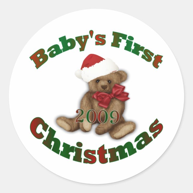 Pegatina Redonda Babys 1.ᵉʳ Navidades (Anverso)