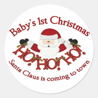 Pegatina Redonda Babys 1.ᵉʳ Navidades