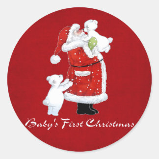 Pegatina Redonda Babys 1.ᵉʳ Navidades
