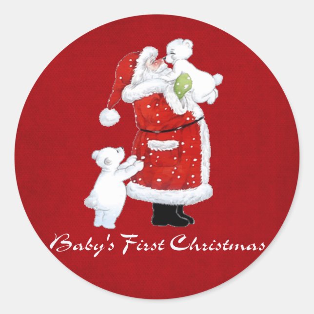 Pegatina Redonda Babys 1.ᵉʳ Navidades (Anverso)