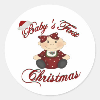 Pegatina Redonda Babys 1.ᵉʳ Navidades