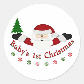 Pegatina Redonda Babys 1.ᵉʳ Navidades