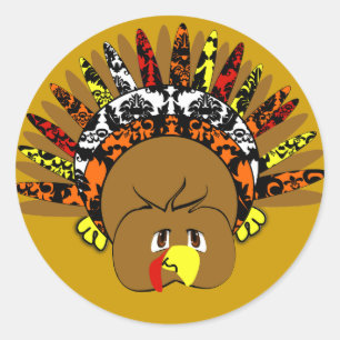 Pegatina Redonda babyturkeycolorsdamaskcirculos