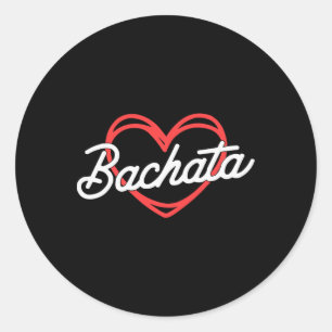 Pegatina Redonda Bachata bailando bailarina latina de danza Bachata