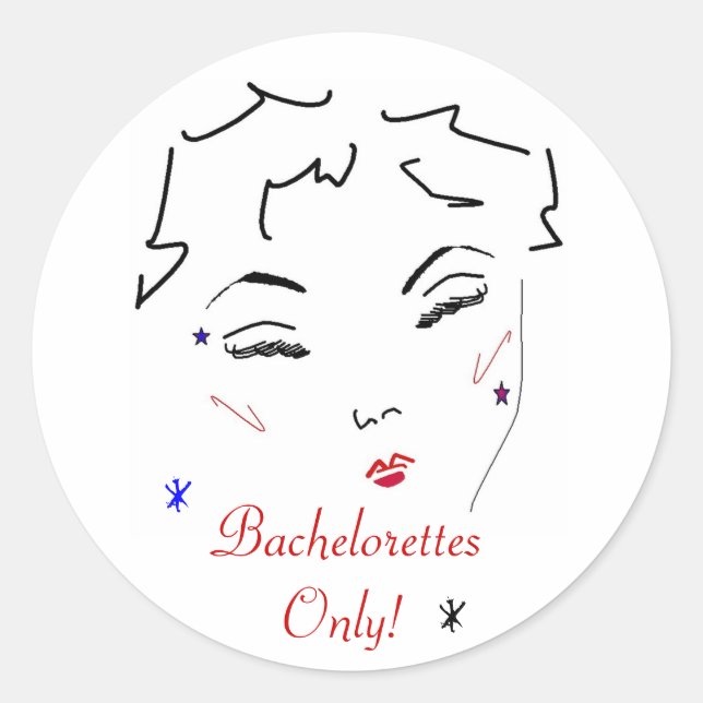 Pegatina Redonda Bachelorette Bash (Anverso)