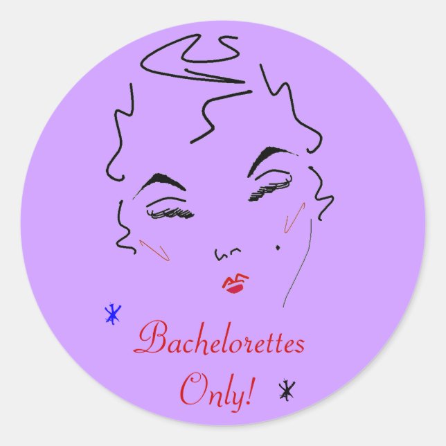 Pegatina Redonda Bachelorette Bash (Anverso)