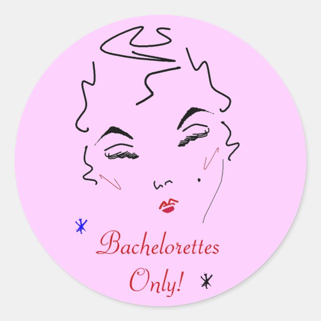 Pegatina Redonda Bachelorette Bash (Anverso)