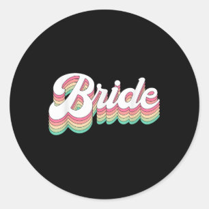 Pegatina Redonda Bachelorette Bride a ser retro