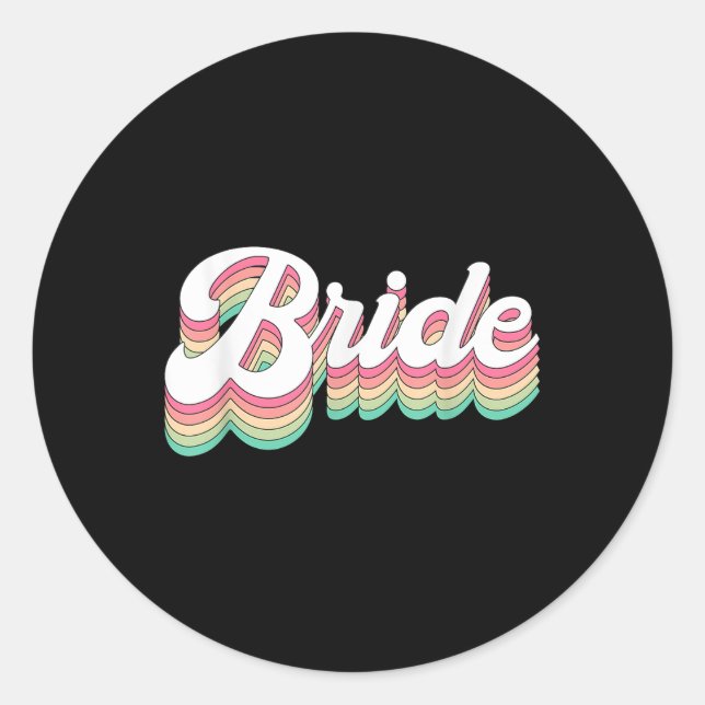 Pegatina Redonda Bachelorette Bride a ser retro (Anverso)