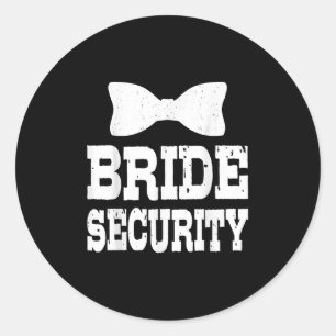 Pegatina Redonda Bachelorette Bride Security Funny Kids Boda Par