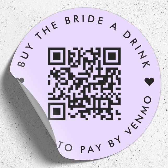 Pegatina Redonda Bachelorette Comprar A La Novia Una Bebida Morado  (Subido por el creador)
