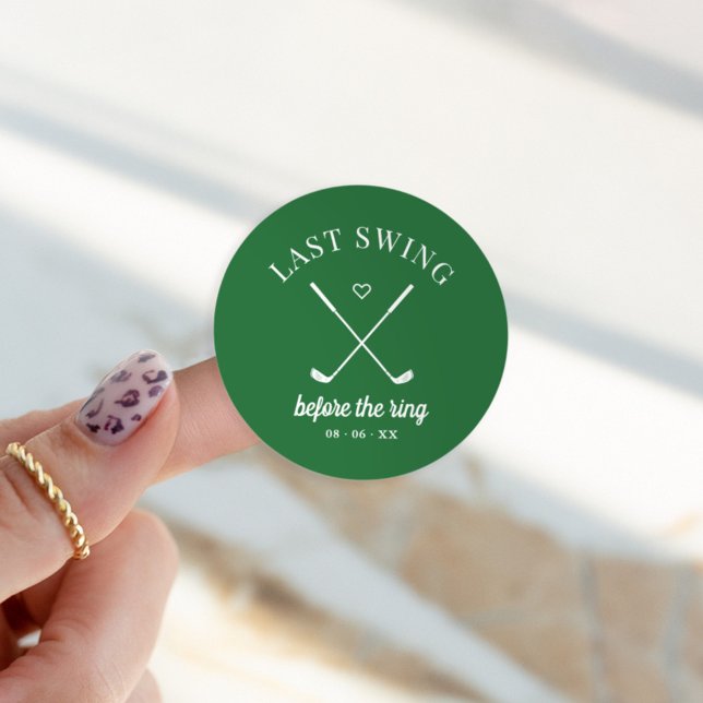 Pegatina Redonda Bachelorette de Golf Last Swing (Subido por el creador)