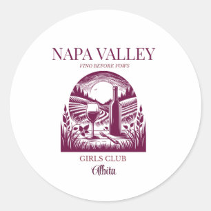 Pegatina Redonda bachelorette del valle de napa