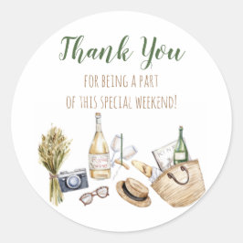 Pegatina Redonda Bachelorette fin de semana de Chicas de invierno