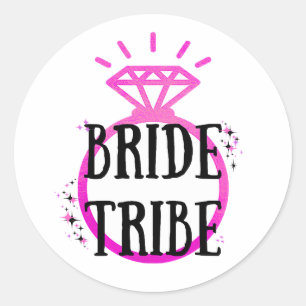 Pegatina Redonda Bachelorette, la Fiesta de Hen, ríe la tribu de no
