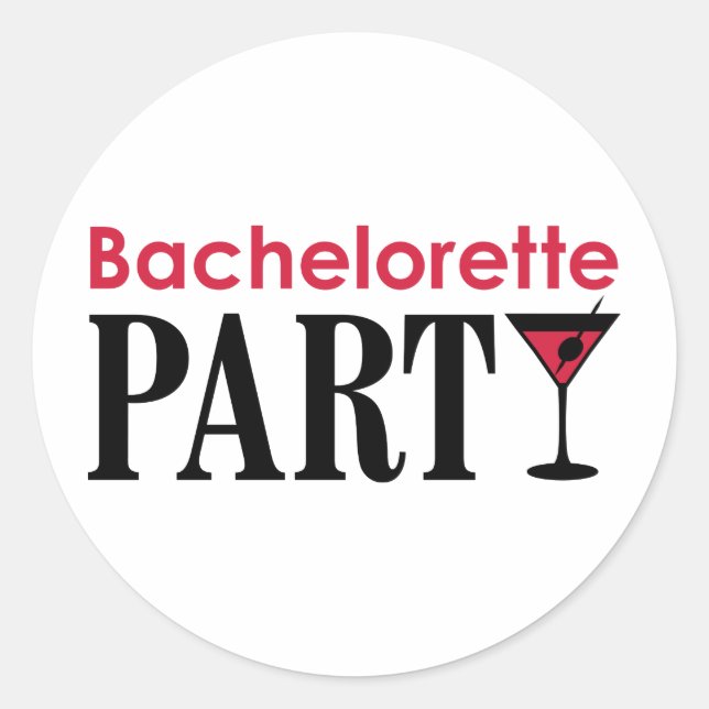 Pegatina Redonda Bachelorette party (Anverso)