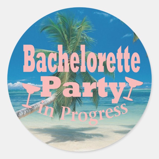 Pegatina Redonda Bachelorette Party (Anverso)