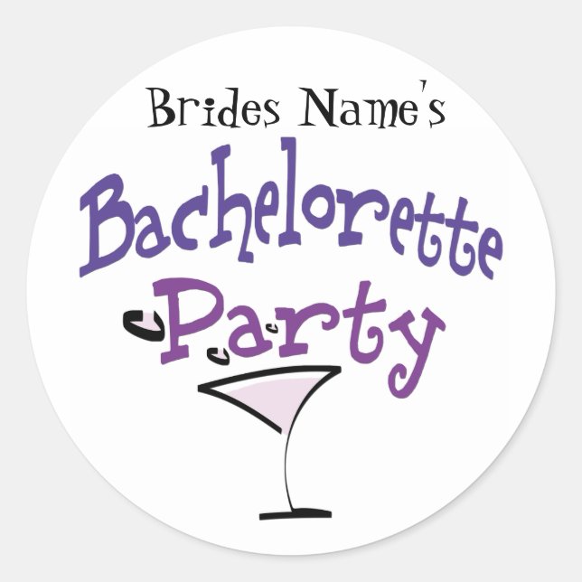 Pegatina Redonda Bachelorette Party (Anverso)