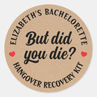 Bachelorette Party Pero ¿Muriste? Kit de Hangover