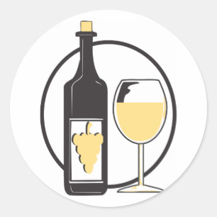 Pegatina Redonda Bachelorette Party/vino blanco