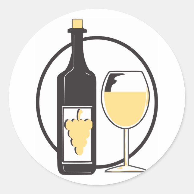 Pegatina Redonda Bachelorette Party/vino blanco (Anverso)