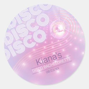 Pegatina Redonda Bachelorette Retro Disco Ball V2 ID928
