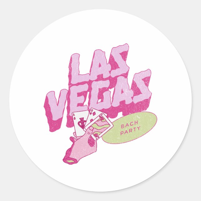 Pegatina Redonda bachelorette vegas (Anverso)