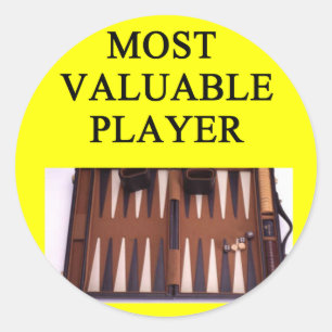 Pegatina Redonda BACKGAMMON la mayoría del jugador valioso