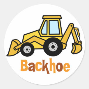 Pegatina Redonda Backhoe