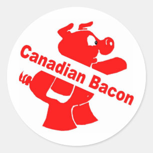 Pegatina Redonda Bacon canadiense