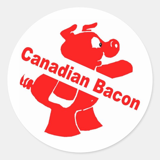 Pegatina Redonda Bacon canadiense (Anverso)