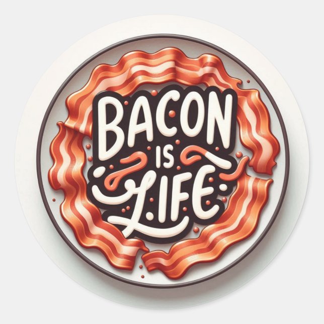 Pegatina Redonda Bacon I (Anverso)