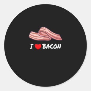 Pegatina Redonda BACON I love Bacon Funny Bacon Lover